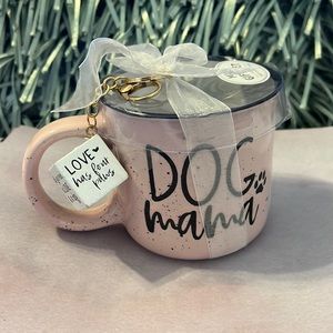 🎉🎉HP🎉🎉 Eccolo Pink Dog Mama Mug and Keychain Gift Set NWT